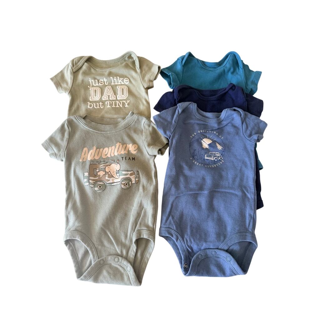 Carters Baby Bodysuit Bundle - 5 Short Sleeve Pieces, 6M